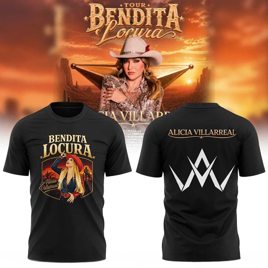 Alicia Villarreal Bendita Locura Tour 2026 T-Shirt Alicia Villarreal Merch Music Fan Gifts - Merchluma