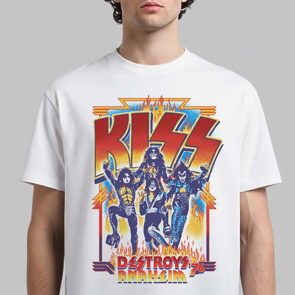 Kiss Destroys Anaheim 76 Stadium Show Framed Destroys Anaheim T-Shirt Kiss Merch Present - Merchluma