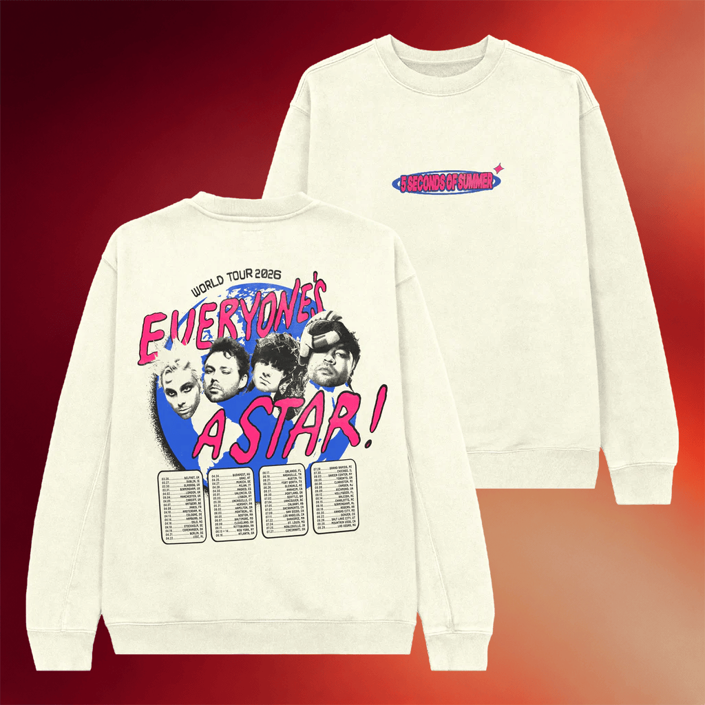 5SOS Merch 2026 Everyone's A Star World Tour 2026 Sweatshirt 5 Seconds Of Summer Crewneck - Merchluma