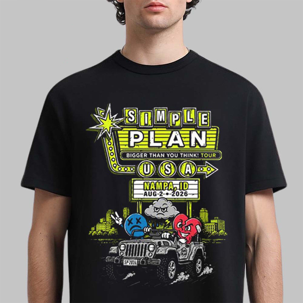 Simple Plan Nampa Idaho 2026 City T-Shirt Simple Plan Merch Gift For Rock Fans - Merchluma