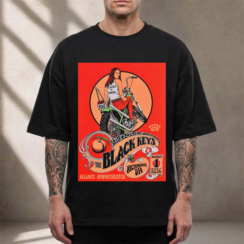 The Black Keys Merch Peaches N Kream 2026 Richmond VA Event Poster T-Shirt Gift For Him - Merchluma
