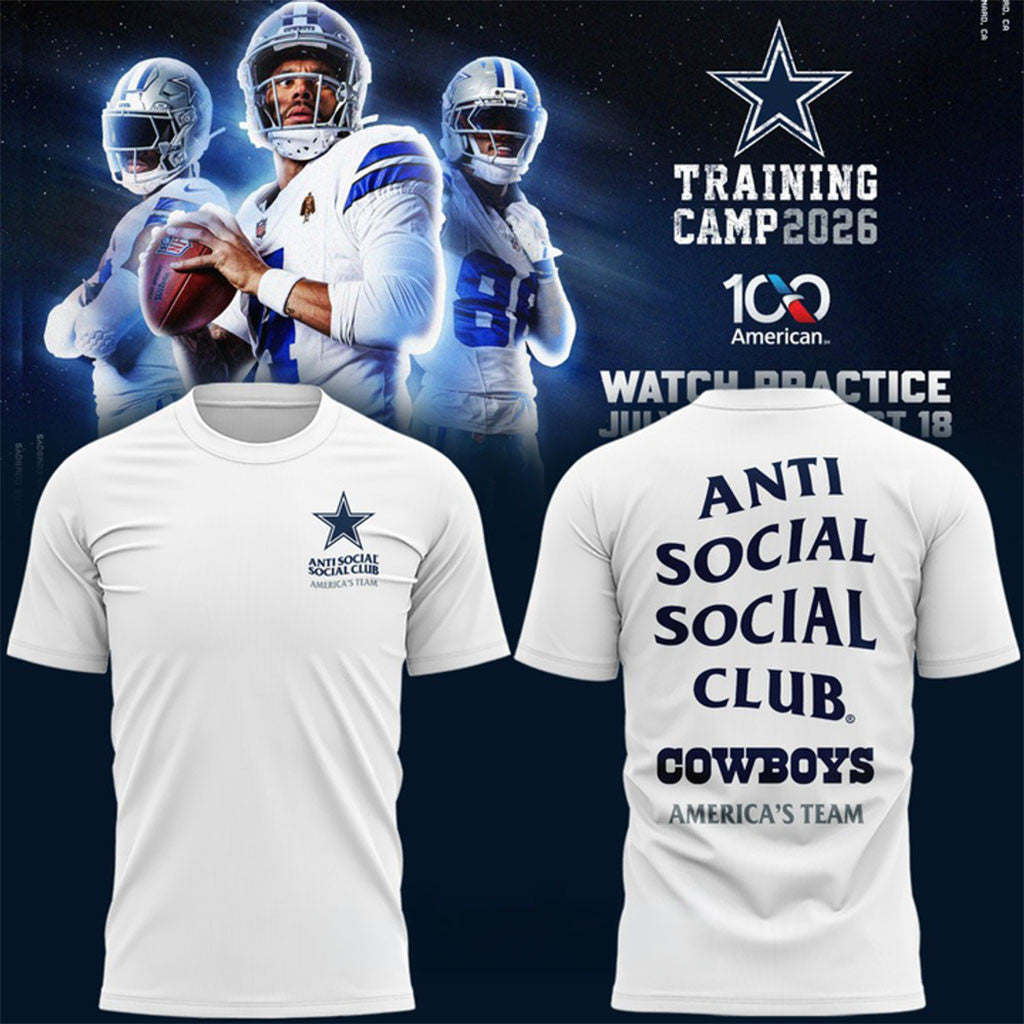 Dallas Cowboys Training Camp 2026 T-Shirt White ASSC Shirt Dallas Cowboys Merch Gift For Fans - Merchluma