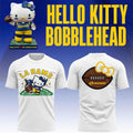 Los Angeles Rams Hello Kitty Bobblehead 2026 T-Shirt White LA Rams Merch Football Fan Present - Merchluma