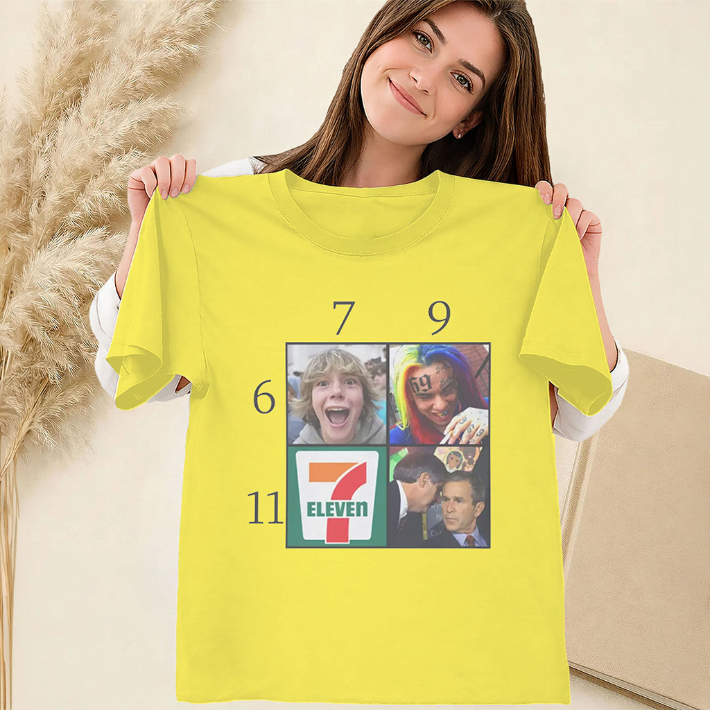67911 Meme T-Shirt 6ix9ine George Bush 7-Eleven Internet Joke Merch Gifts For Your Wife - Merchluma