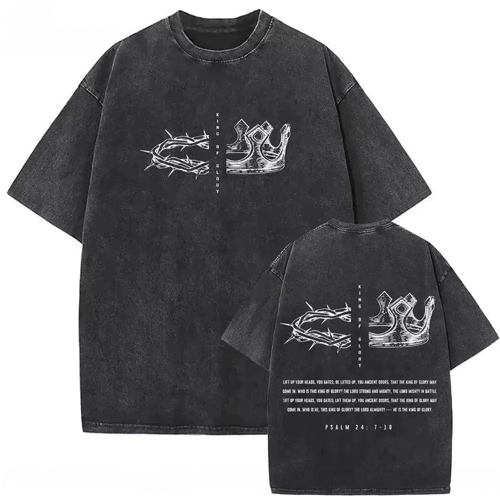 Jesus Shirt King Of Glory Washed T-Shirt Christian Clothing Gift For Jesus Lovers - Merchluma