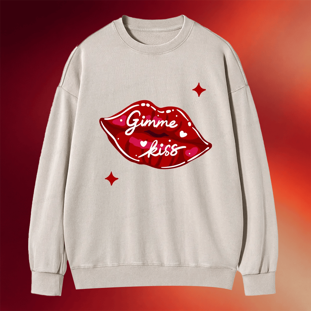 Pagewings Merch Pagewings Gimme Kiss Sweatshirt Birthday Present For Her - Merchluma