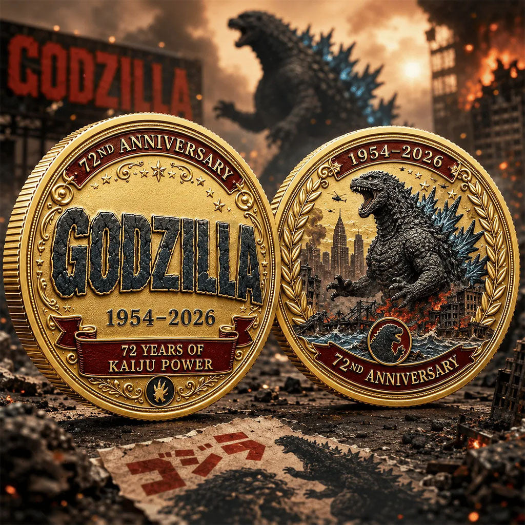Godzilla 72nd Anniversary 1954 2026 Coin 72 Years Of Kaiju Power Godzilla Merch Dad Gifts - Merchluma