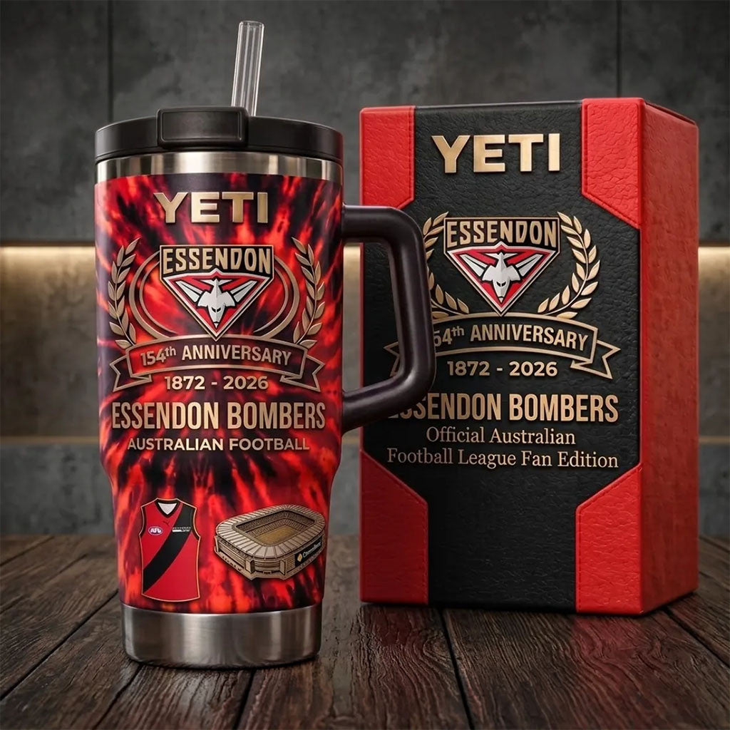 Essendon Bombers 154th Anniversary Stanley Tumbler Essendon Bombers Merch 2026 Fan Gifts - Merchluma