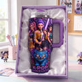 K-Pop Demon Hunters Purple 40oz Tumbler K-Pop Demon Hunters Merch Best Gift for Sisters - Merchluma