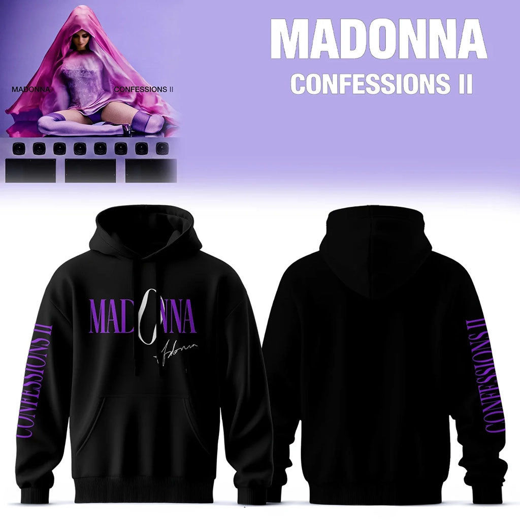 Madonna Confessions II Signature Hoodie Black Madonna Merch 2026 Gift for Music Fans - Merchluma