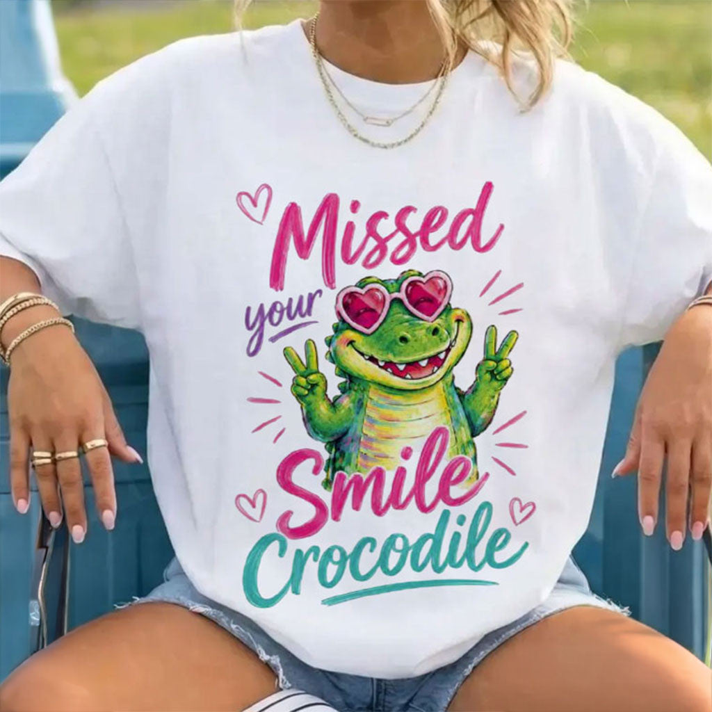 Missed Your Smile Crocodile T-Shirt Funny Back To School Shirt Cute Gift For Teacher - Merchluma