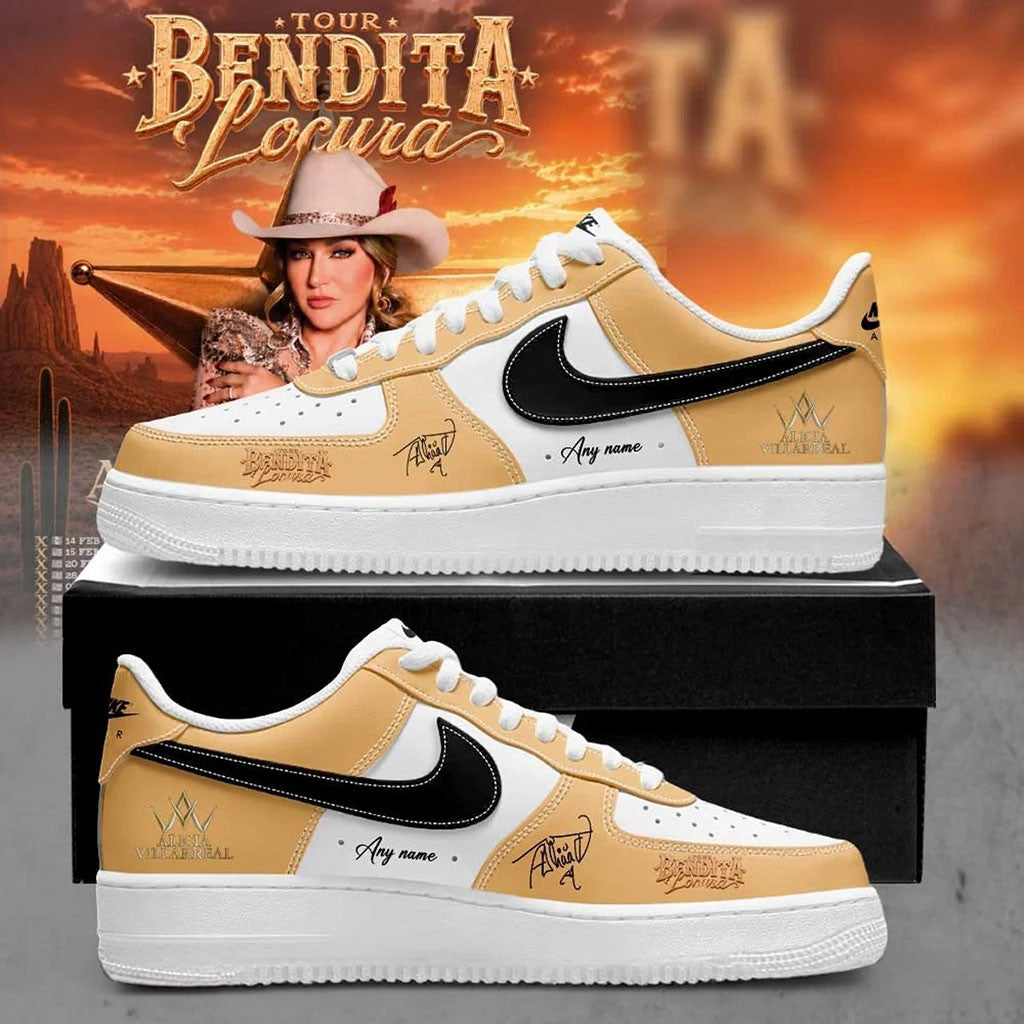 Personalized Alicia Villarreal Bendita Locura Tour 2026 Shoes Sneakers Alicia Villarreal Merch - Merchluma