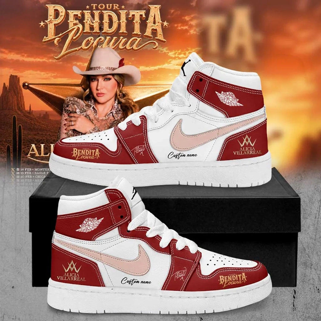 Personalized Alicia Villarreal Merch Bendita Locura Tour 2026 Sneakers Gift For Music Lovers - Merchluma