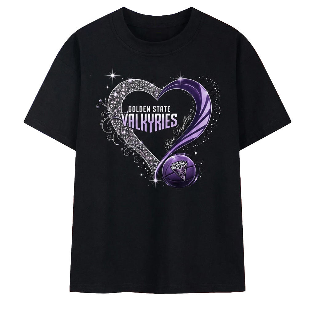 Golden State Valkyries Heart Shirt Purple Basketball Fan T-Shirt GS Valkyries Merch 2026 - Merchluma