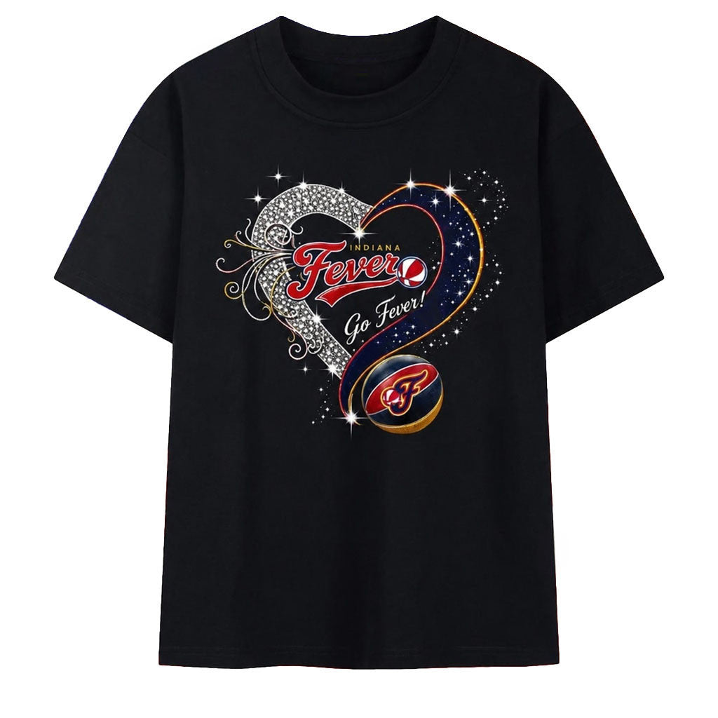 Indiana Fever Heart 2026 T-Shirt Indiana Fever Merch Best Gifts For Basketball Fans - Merchluma