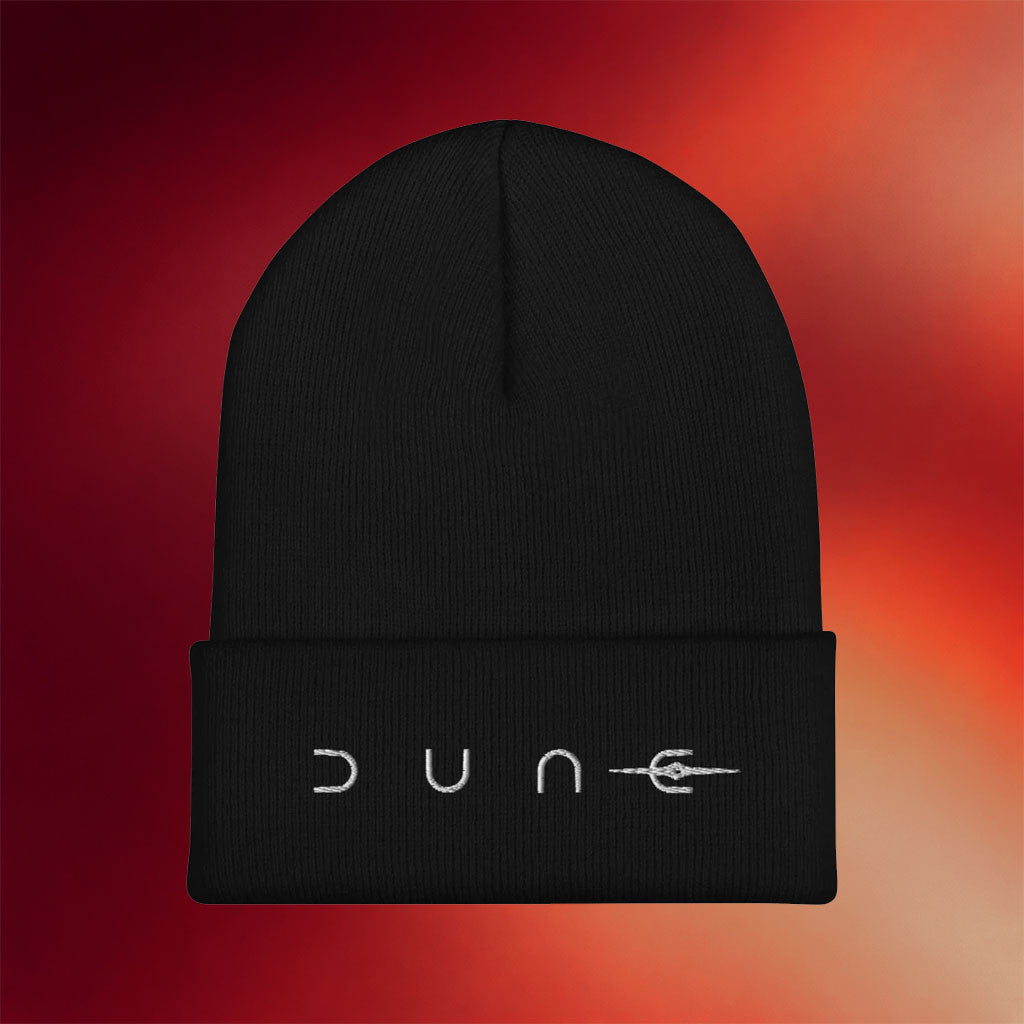 Dune Merch 2026 Dune Logo Beanie Embroidered Black Best Birthday Ideas For Boyfriend - Merchluma