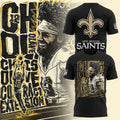 New Orleans Saints Chris Olave #12 Contract Extension Black Shirt Saints Merch Football Fan Gift - Merchluma