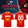 Personalized Kansas City Chiefs Spider Man 2026 Brand New Day Football Jersey KC Chiefs Merch - Merchluma