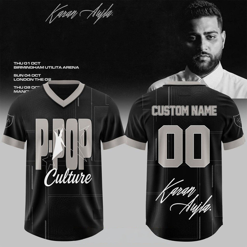 Personalized Karan Aujla P-Pop Culture World Tour 2026 Football Jersey Karan Aujla Merch Gifts - Merchluma