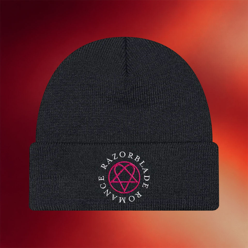 HIM Merch Razorblade Romance Beanie Embroidered Cool Gifts For Music Lovers - Merchluma