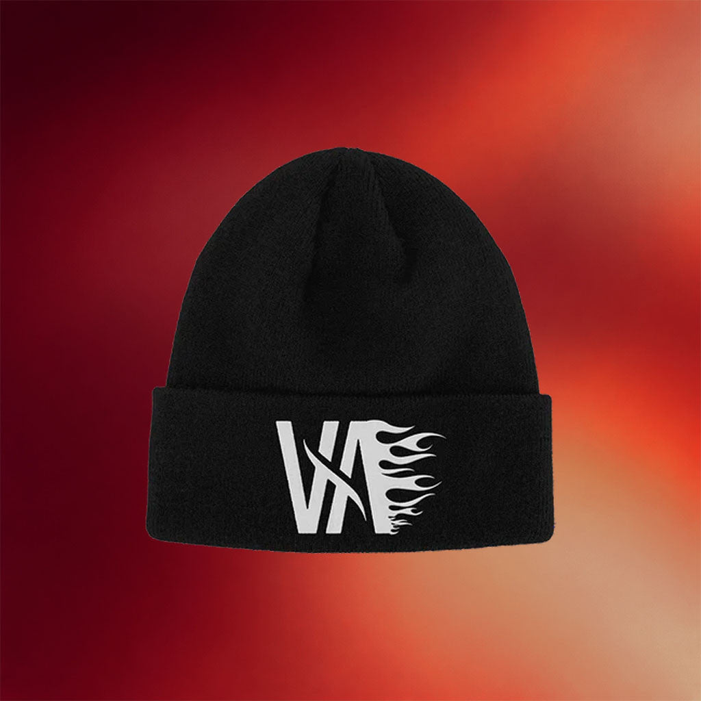I Prevail Merch 2026 VA Flames Logo Cuff Beanie Embroidered Black Gifts For Music Lovers - Merchluma