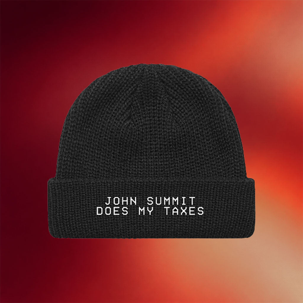 John Summit Merch 2026 Does My Taxes Beanie Embroidered Gifts For Music Enthusiasts - Merchluma