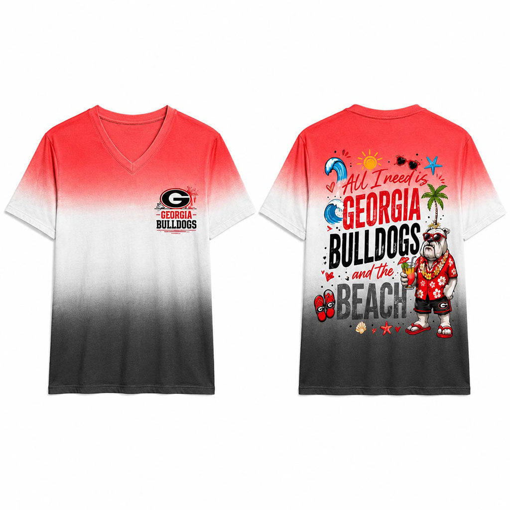 Georgia Bulldogs Tropical Beach Vibes T-Shirt Summer Shirt Georgia Bulldogs Merch Gifts - Merchluma