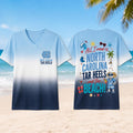 North Carolina Tar Heels Tropical Beach Vibes V-Neck Shirt Tar Heels Merch Game Day Outfits - Merchluma