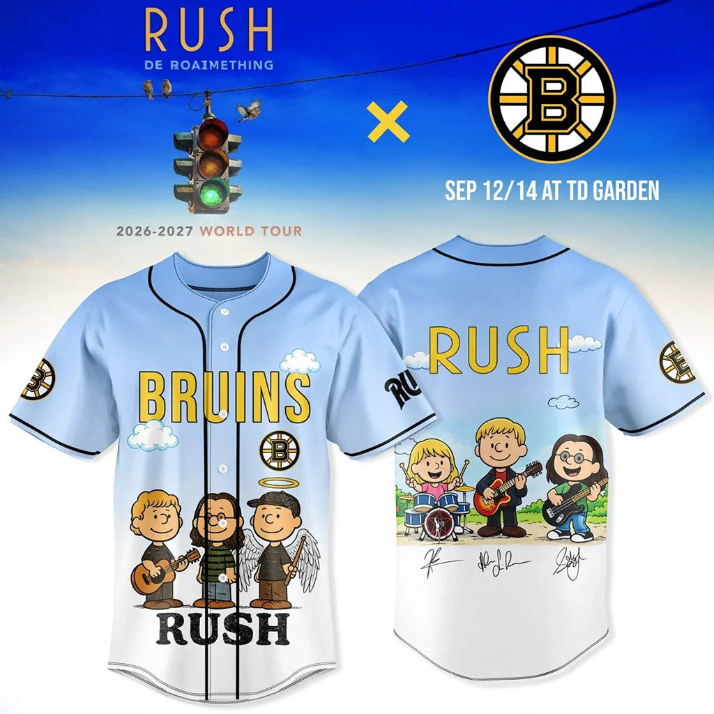Boston Bruins X RUSH Fifty Something World Tour 2026 Jersey Boston Bruins Merch Gift For Fans - Merchluma