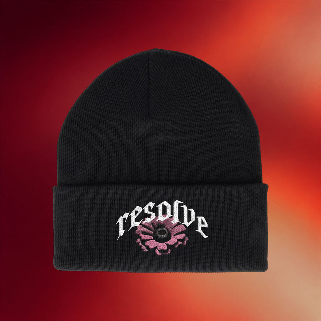 Resolve Merch 2026 Flower Beanie Embroidered Black Gift Ideas For Music Lovers - Merchluma