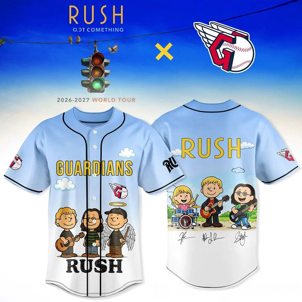 Cleveland Guardians X RUSH Fifty Something World Tour Jersey Cleveland Guardians Merch Gifts - Merchluma