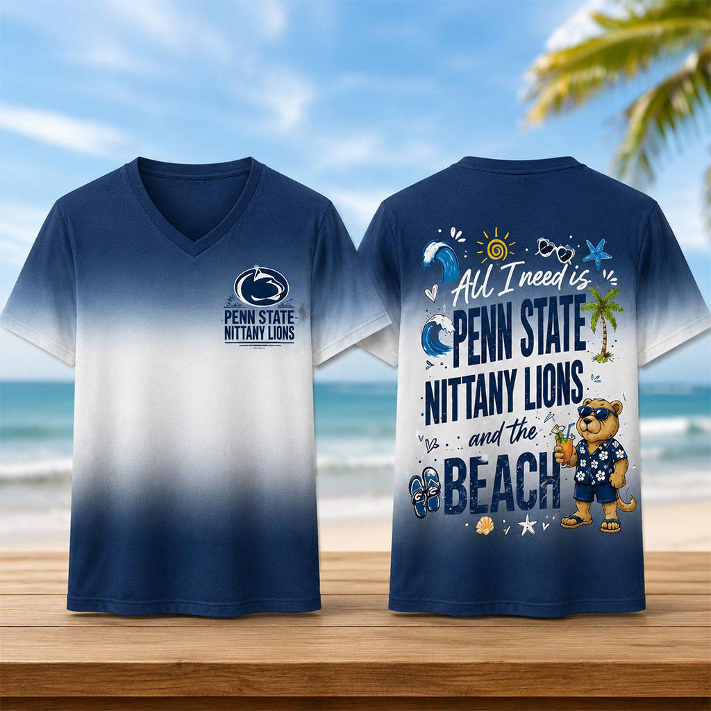 Penn State Nittany Lions Tropical Beach Vibes V-Neck Shirt Nittany Lions Merch Gift For Fans - Merchluma