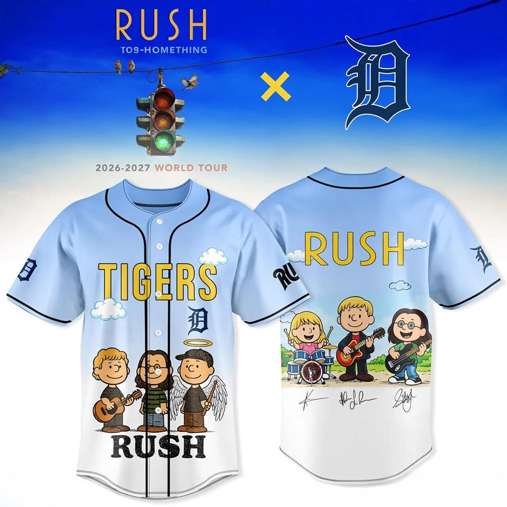 Detroit Tigers X RUSH Fifty Something World Tour Jersey 2026 Detroit Tigers Merch Gifts For Fans - Merchluma