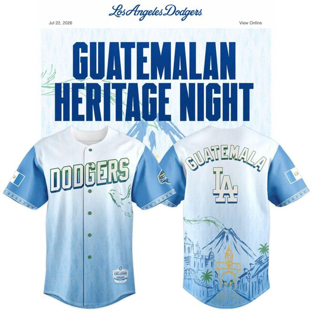 Los Angeles Dodgers X Guatemalan Heritage Night 2026 Baseball Jersey LA Dodgers Merch Fan Gifts - Merchluma