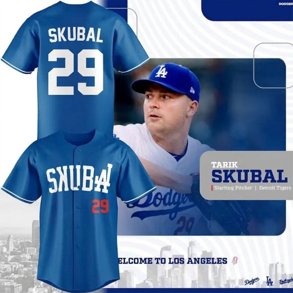 Los Angeles Dodgers #29 Tarik Skubal Logo Special Baseball Jersey LA Dodgers Merch Fan Gifts - Merchluma