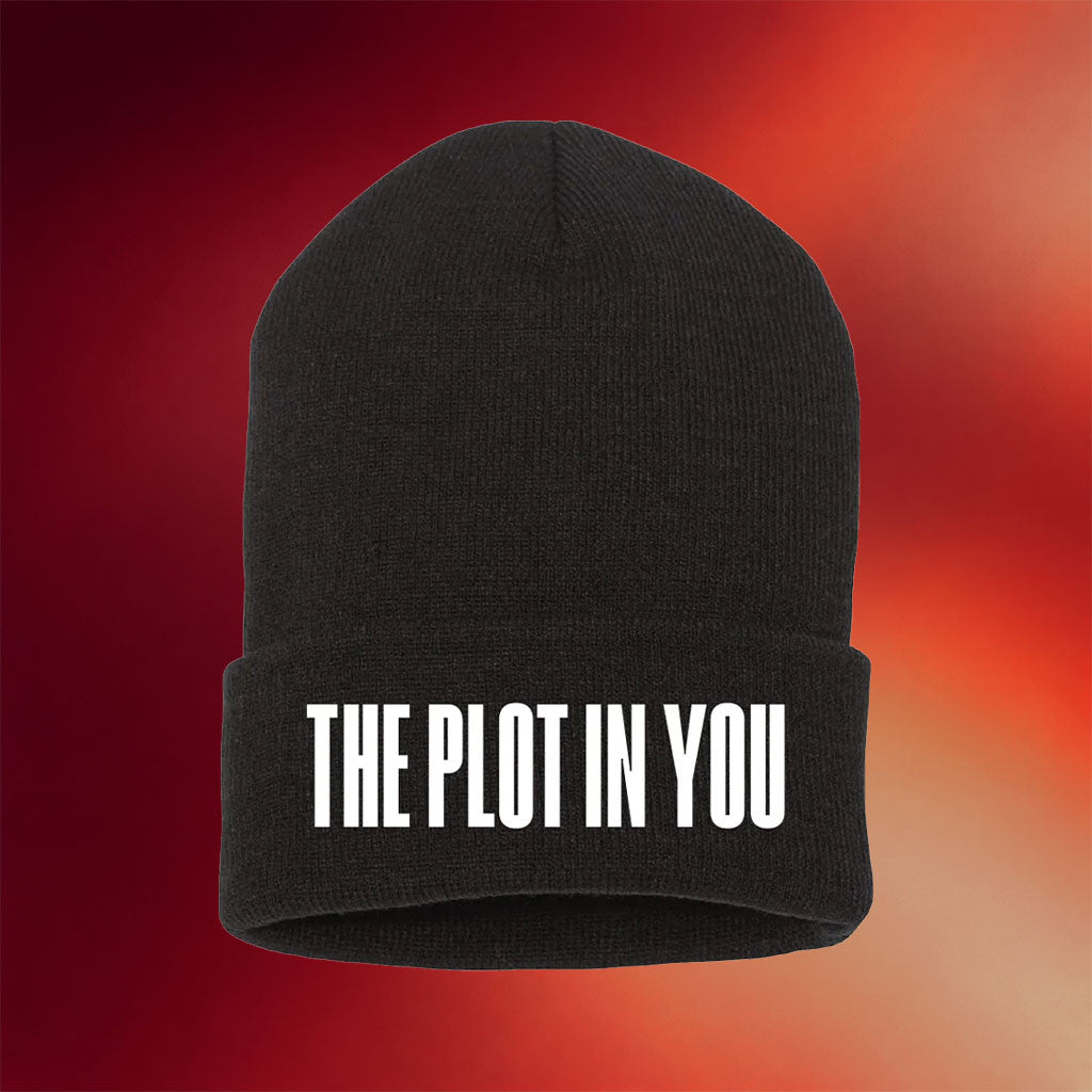 The Plot In You Merch 2026 Black Logo Beanie Embroidered Gifts Ideas For Band Fans - Merchluma