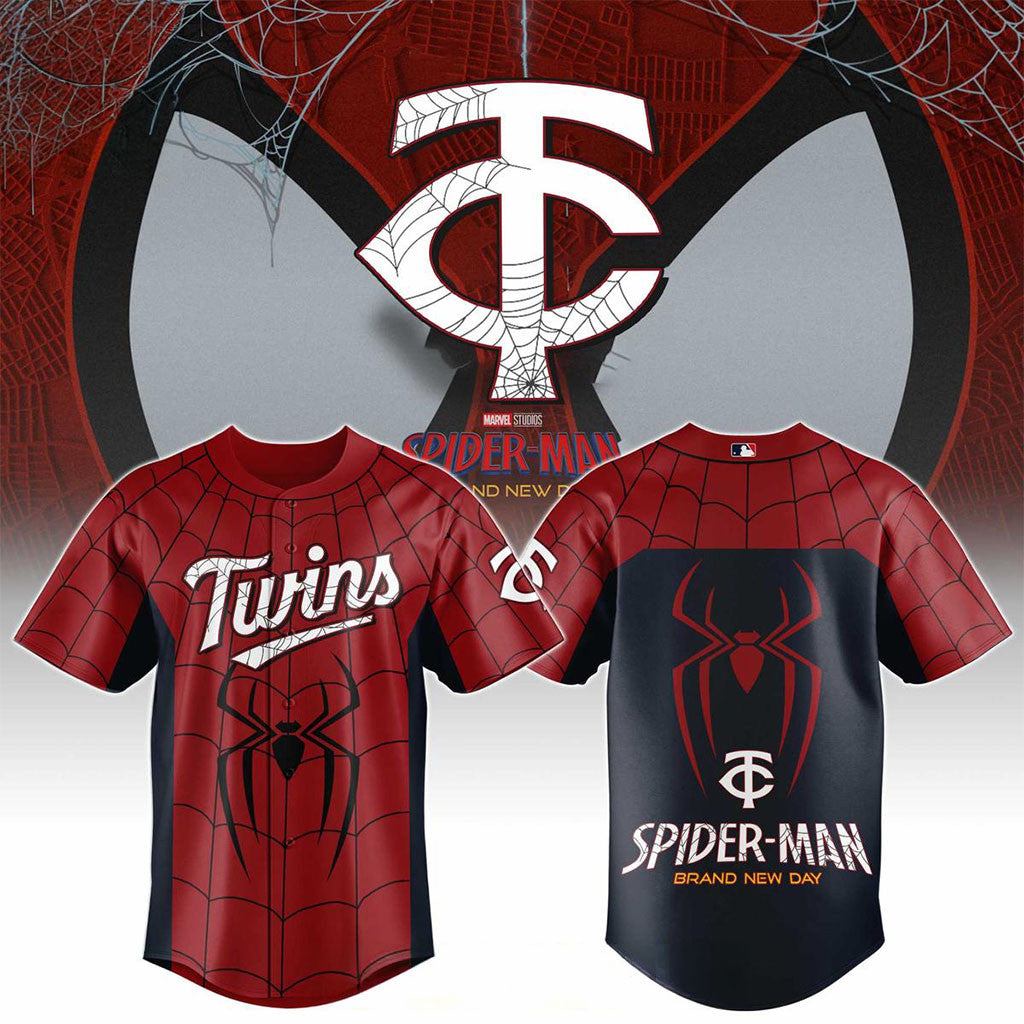 Minnesota Twins X Spider-Man Brand New Day 2026 Theme Game Jersey Minnesota Twins Merch - Merchluma