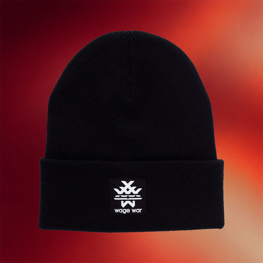 Wage War Merch 2026 Wage War Symbol Beanie Embroidered Black Presents For Music Lovers - Merchluma