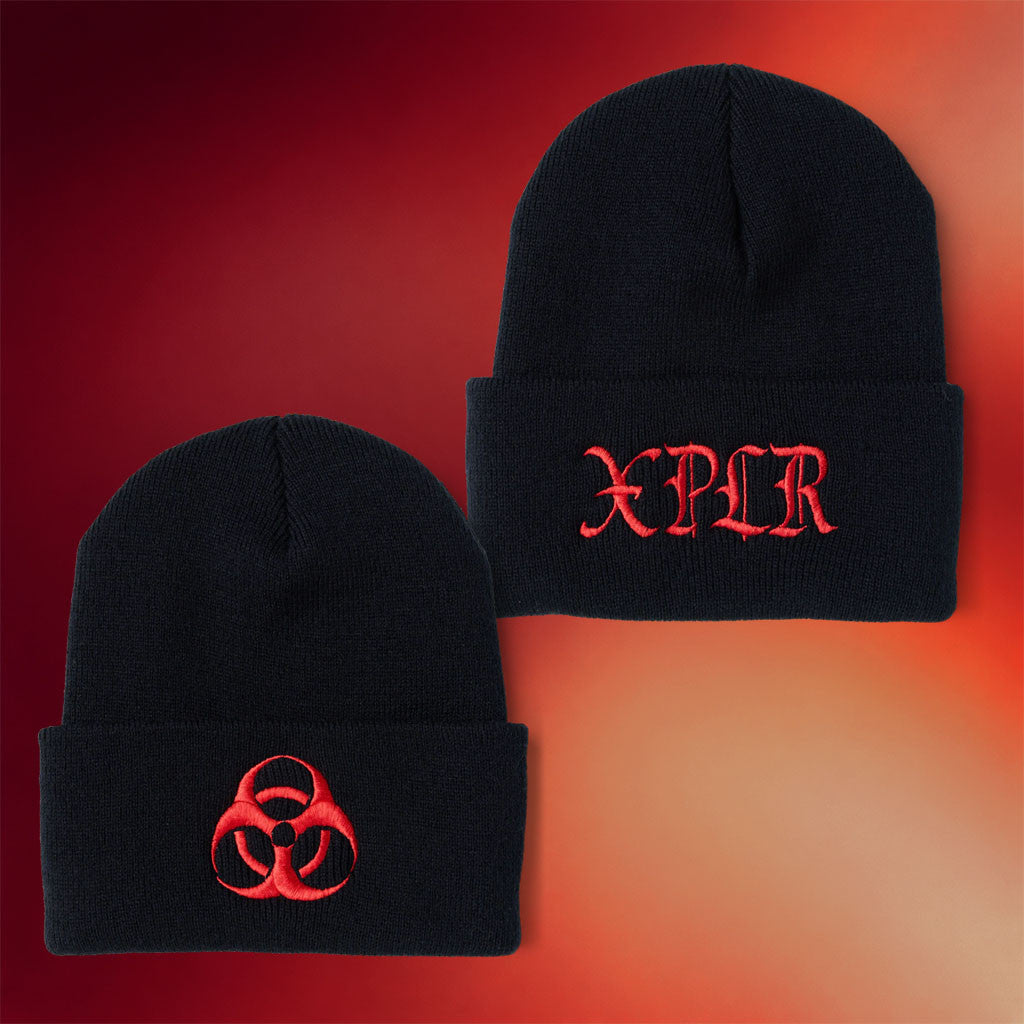 XPLR Merch 2026 Biohazard Beanie Embroidered Sam And Colby XPLR Merch XPLR Club Merch Best Gifts - Merchluma
