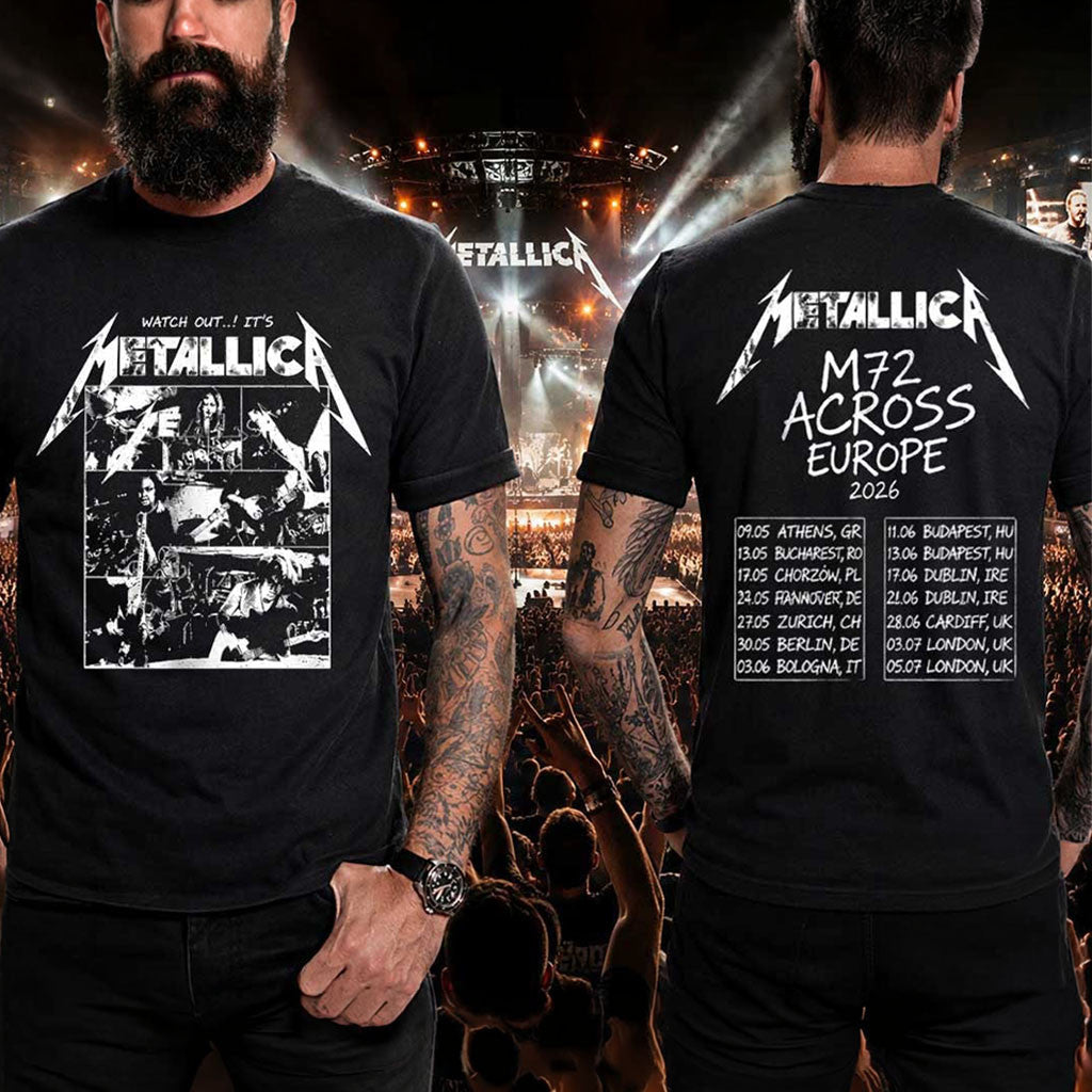 Metallica M72 Across Europe Tour Dates 2026 T-Shirt Metallica World Tour Merch Gift For Fans - Merchluma