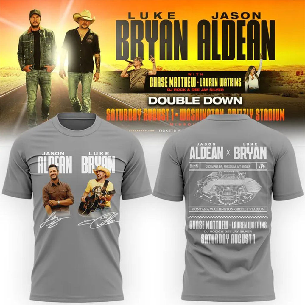 Montana Grizzlies X Jason Aldean And Luke Bryan Shirt Signature Music Fan Merch Gifts Ideas - Merchluma