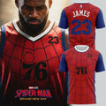 Philadelphia 76ers LeBron James X Spider-Man T-Shirt #23 LeBron James Merch 2026 Gift For Fans - Merchluma