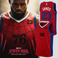 Philadelphia 76ers LeBron James X Spider-Man Basketball Jersey #23 LeBron James Merch 2026 - Merchluma
