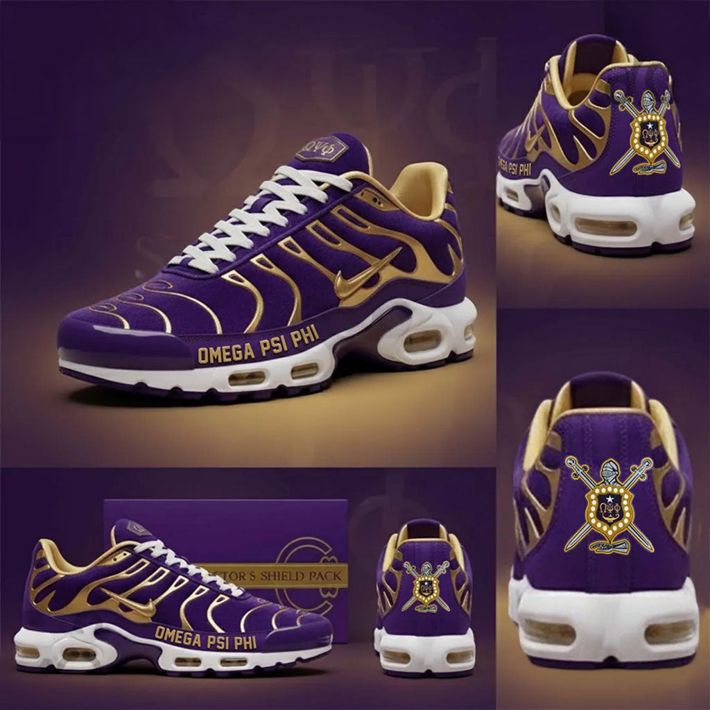 Omega Psi Phi Purple Gold Shoes Sneakers 2026 OPP Fraternity Merch Gifts Ideas For Brothers - Merchluma