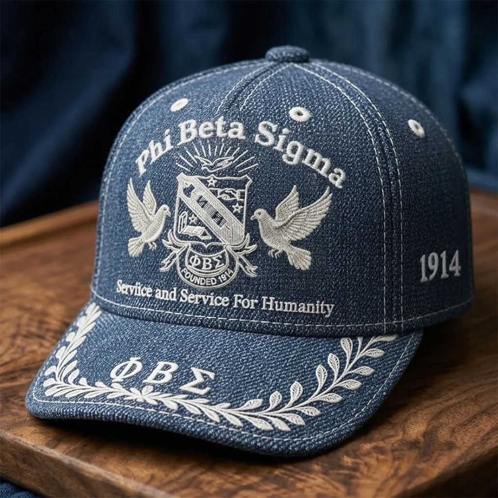 Phi Beta Sigma Hat Service And Service For Humanity Baseball Cap Fraternity Gift For Dad - Merchluma