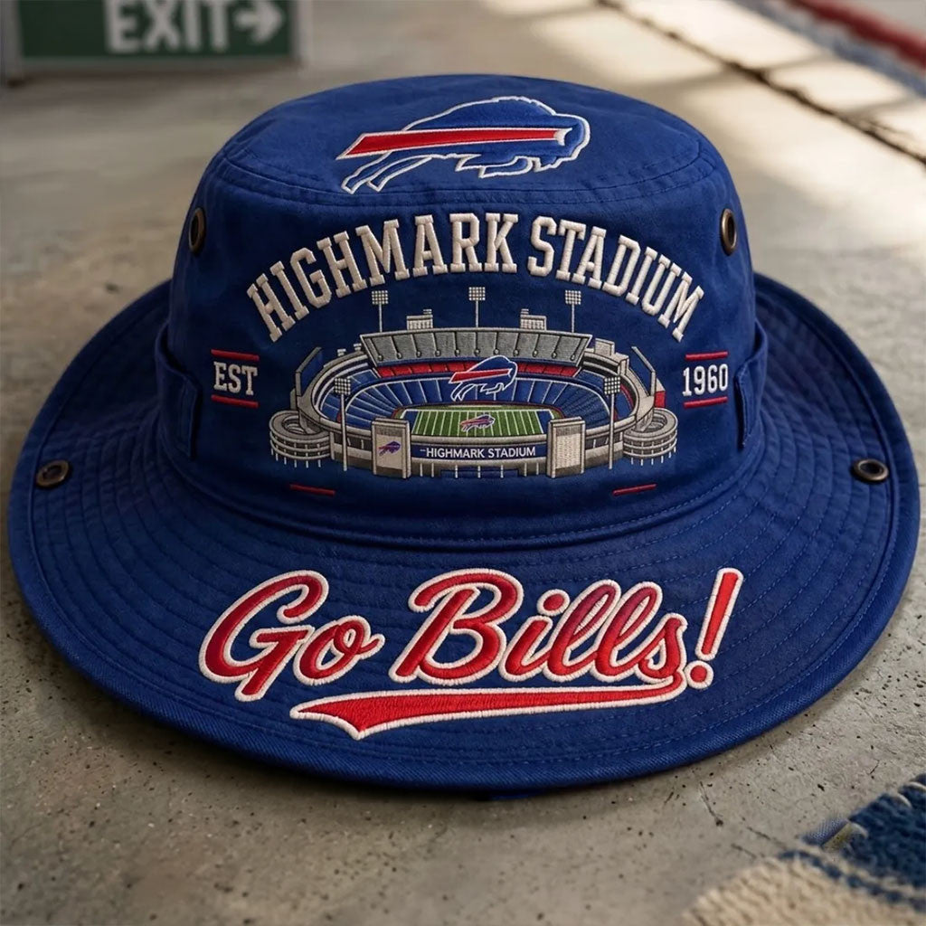 Buffalo Bills Highmark Stadium Bucket Hat Buffalo Bills Merch Present For Game Day - Merchluma