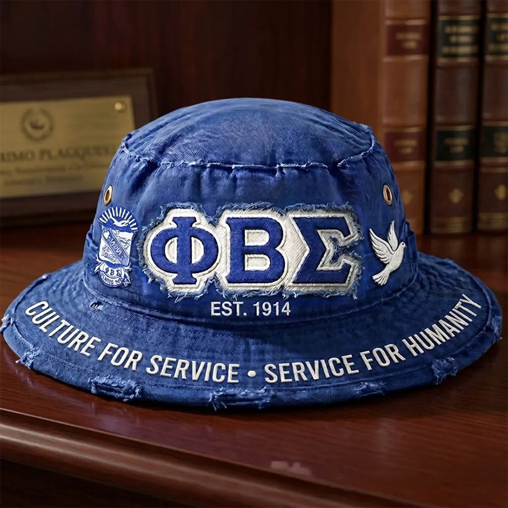 Phi Beta Sigma Culture For Service Service For Humanity Bucket Hat PBS Fraternity Gear Dad Gift - Merchluma