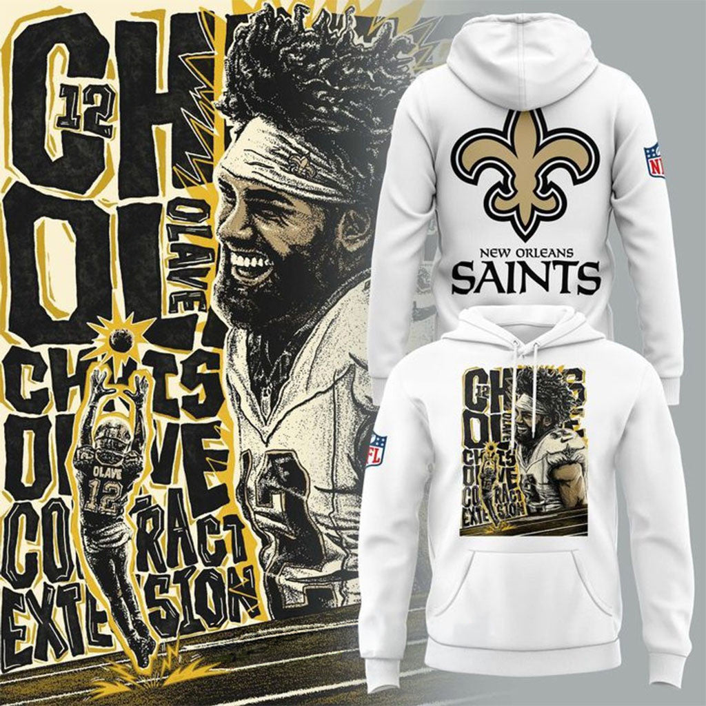 New Orleans Saints Chris Olave #12 Contract Extension Hoodie NO Saints Merch Gifts For Brother - Merchluma