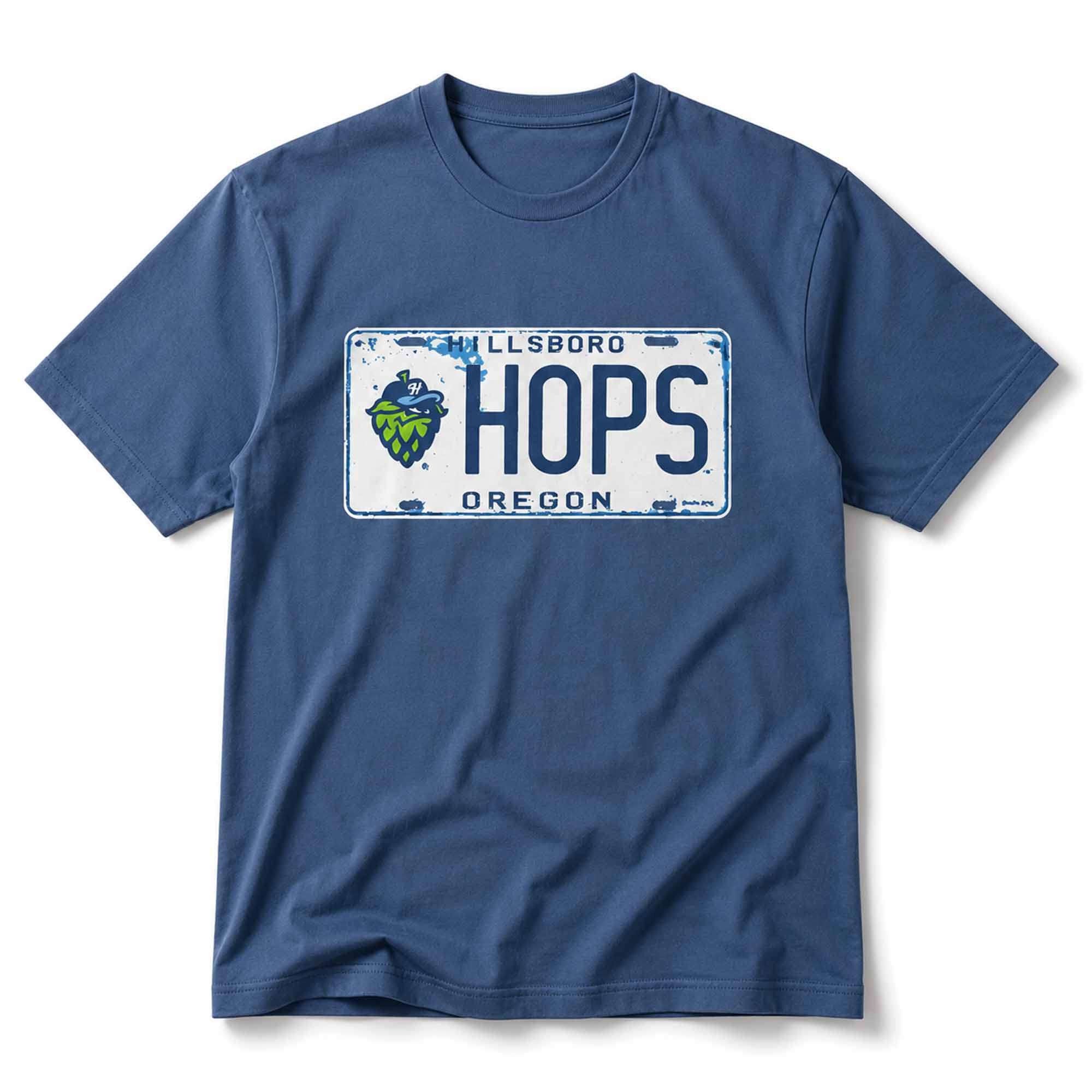 22026 Hillsboro Hops Oregon License Plate Shirt Hillsboro Hops Merch Best Gifts For Baseball Fans - Merchluma