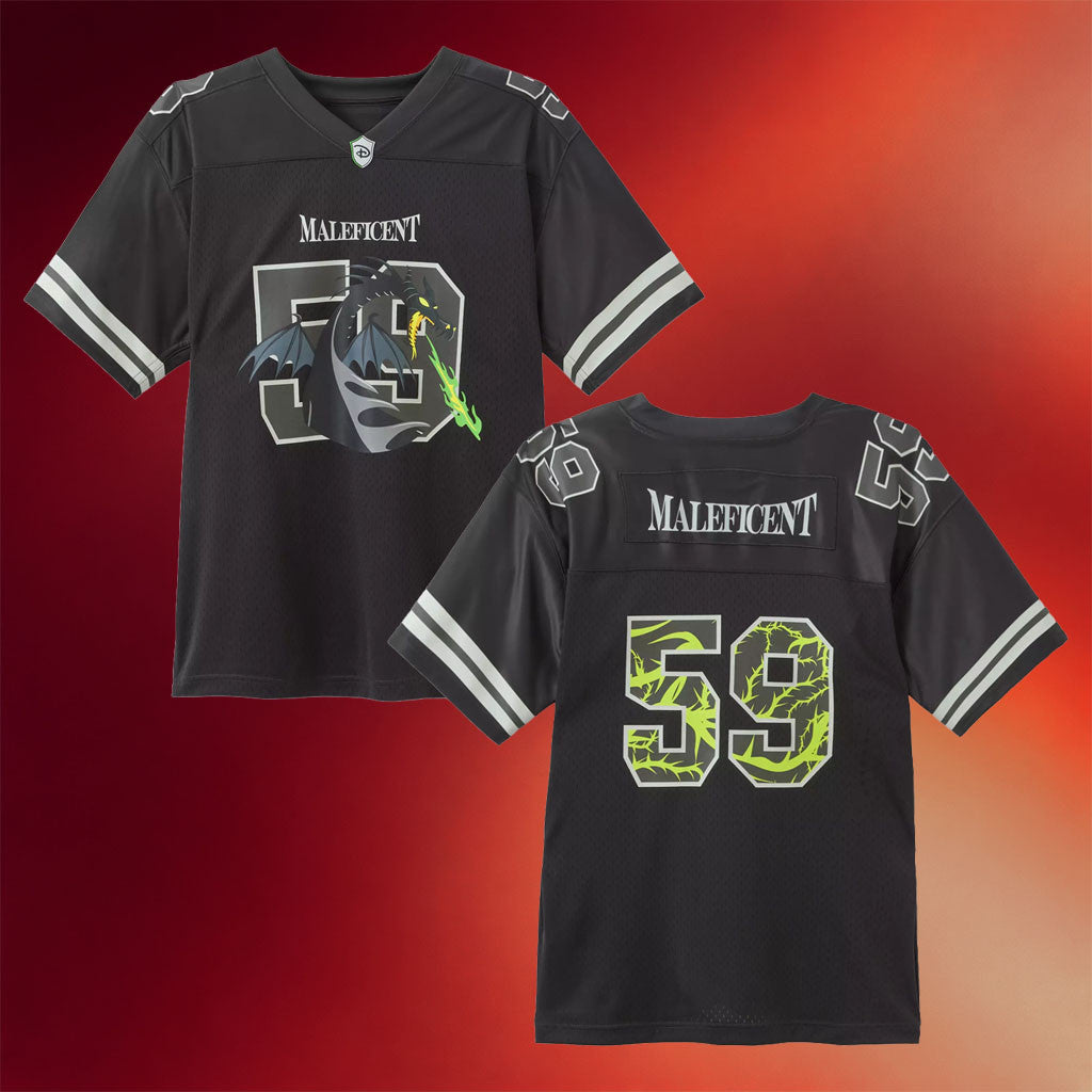 D Villains Merch 2026 Maleficent As Dragon Football Jersey Sleeping Beauty Merch Gift For Son - Merchluma